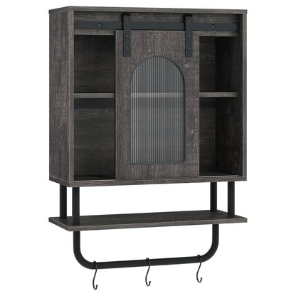 Goflame Bathroom Wall Cabinet with Sliding Barn Door