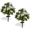 GOFLAME 2 Pack Artificial Begonia Topiary Ball Trees