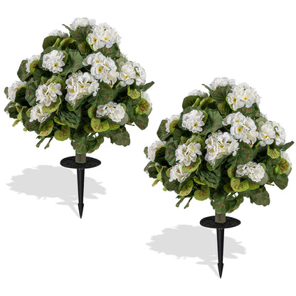 GOFLAME 2 Pack Artificial Begonia Topiary Ball Trees