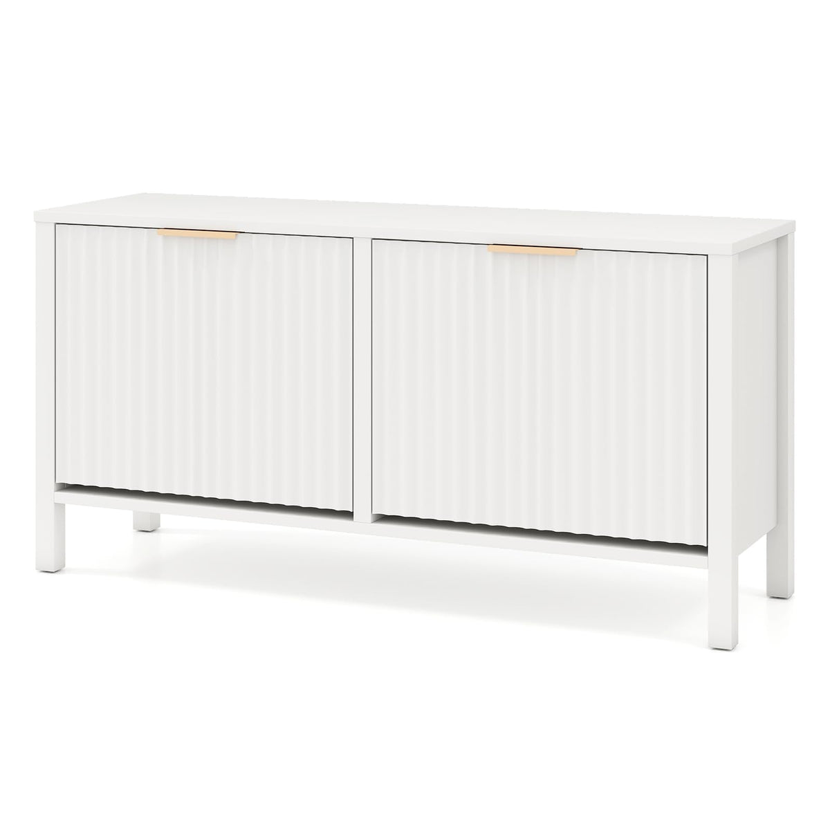Goflame Shoe Storage Bench with 2 Flip Drawers for Entry Way