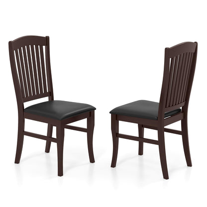 Goflame Set of 2/4 Wooden PU Leather Upholstered Dining Chairs