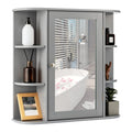 Goflame Mirrored Bathroom Medicine Cabinet - Wall Mounted Bathroom Hanging Cabinet with Single Door