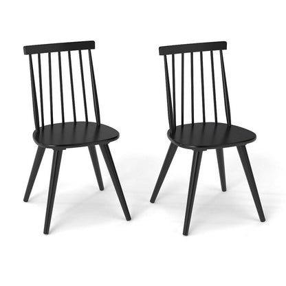 Goflame Windsor Dining Chairs Set of 2/4 Farmhouse Wooden Black Kitchen Chairs