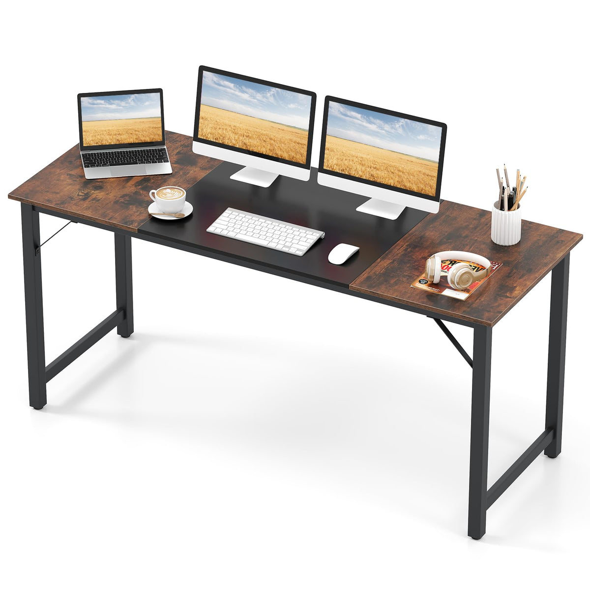 Goflame 1/2/4/6 PCS 63" x 24" Rectangular Large Meeting Room Desk