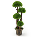 GOFLAME 3 FT Artificial Cypress Topiary Ball Tree