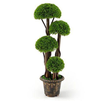 GOFLAME 3 FT Artificial Cypress Topiary Ball Tree