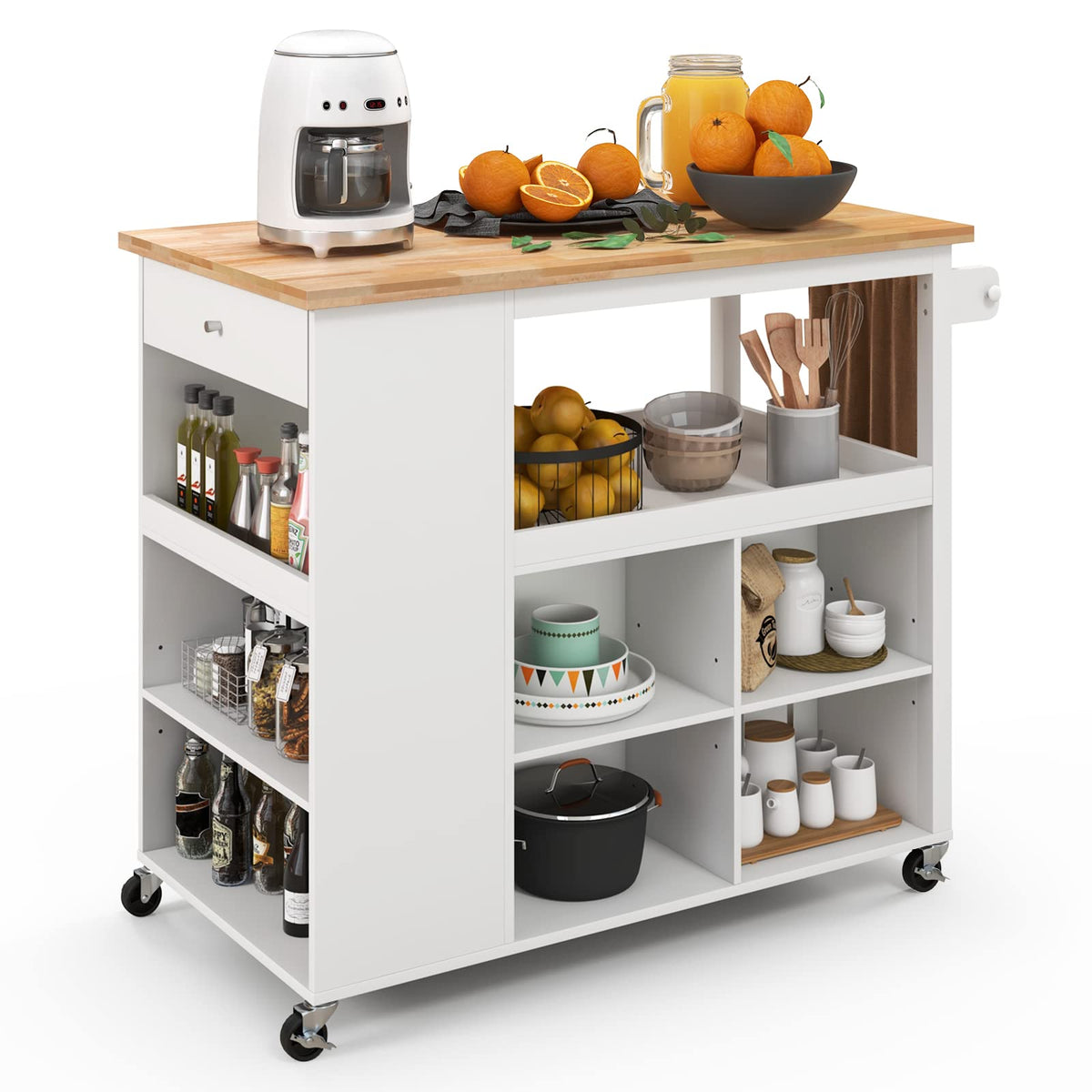 Mobile Kitchen Island Cart - Goflame