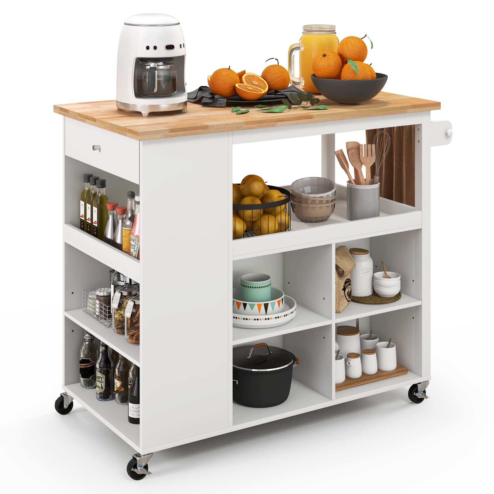 Mobile Kitchen Island Cart - Goflame