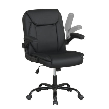 Goflame Leather Office Chair | Ergonomic Computer Desk Chair with Flip-up Arms