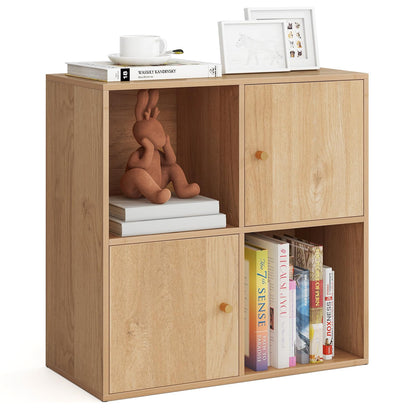 Goflame 4 Cube Bookcase | 2-Tier Freestanding Book Shelf with Open Compartments