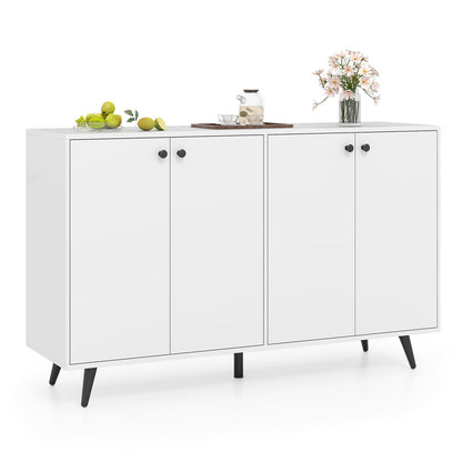 Goflame Buffet Sideboard 4-Door Storage Cabinet with 5-Position Adjustable Shelves