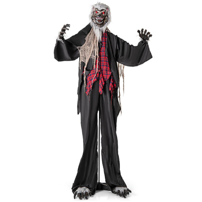 Goflame 8.2 Ft Halloween Animatronics, Sound-Activated Werewolf with Light-up Eyes & Scary Sounds