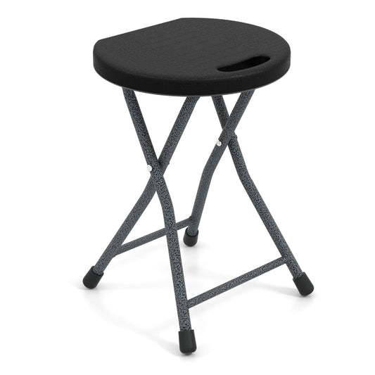 Goflame Folding Stool, 18” Height Foldable Bar Stools, Portable Folding Chairs with Built-in Carry Handle