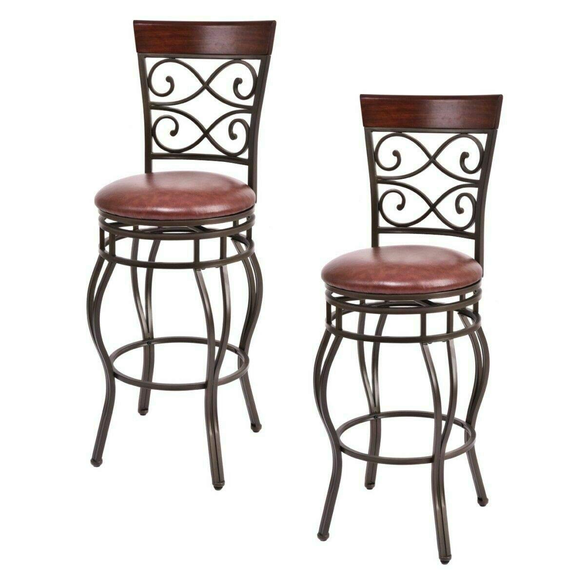 Goflame Bar Stools Set of 2/4, 360 Degree Swivel, 30" Counter Height Bar Stools
