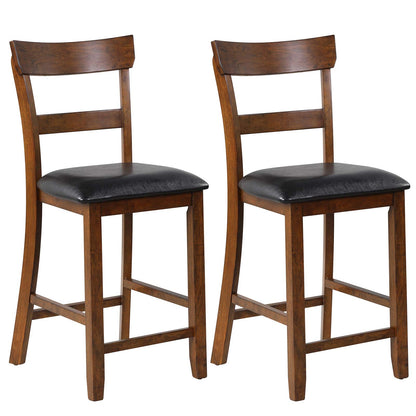 Goflame 25.5-Inch Counter Height Chair with Backrest, Foam-Padded Cushion, Rubber Wood Legs