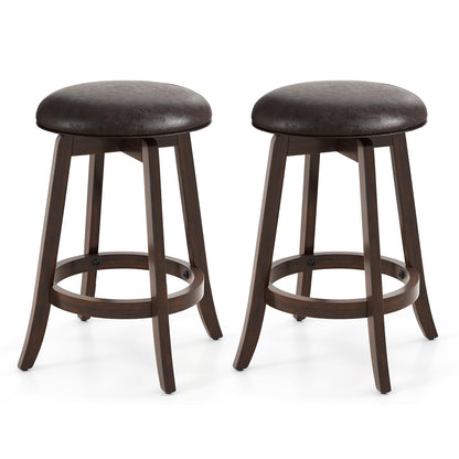 Goflame Bar Stools Set， 29"/ 24" Bar Height Bar Stools w/ 360° Swivel Round Seat & Footrest