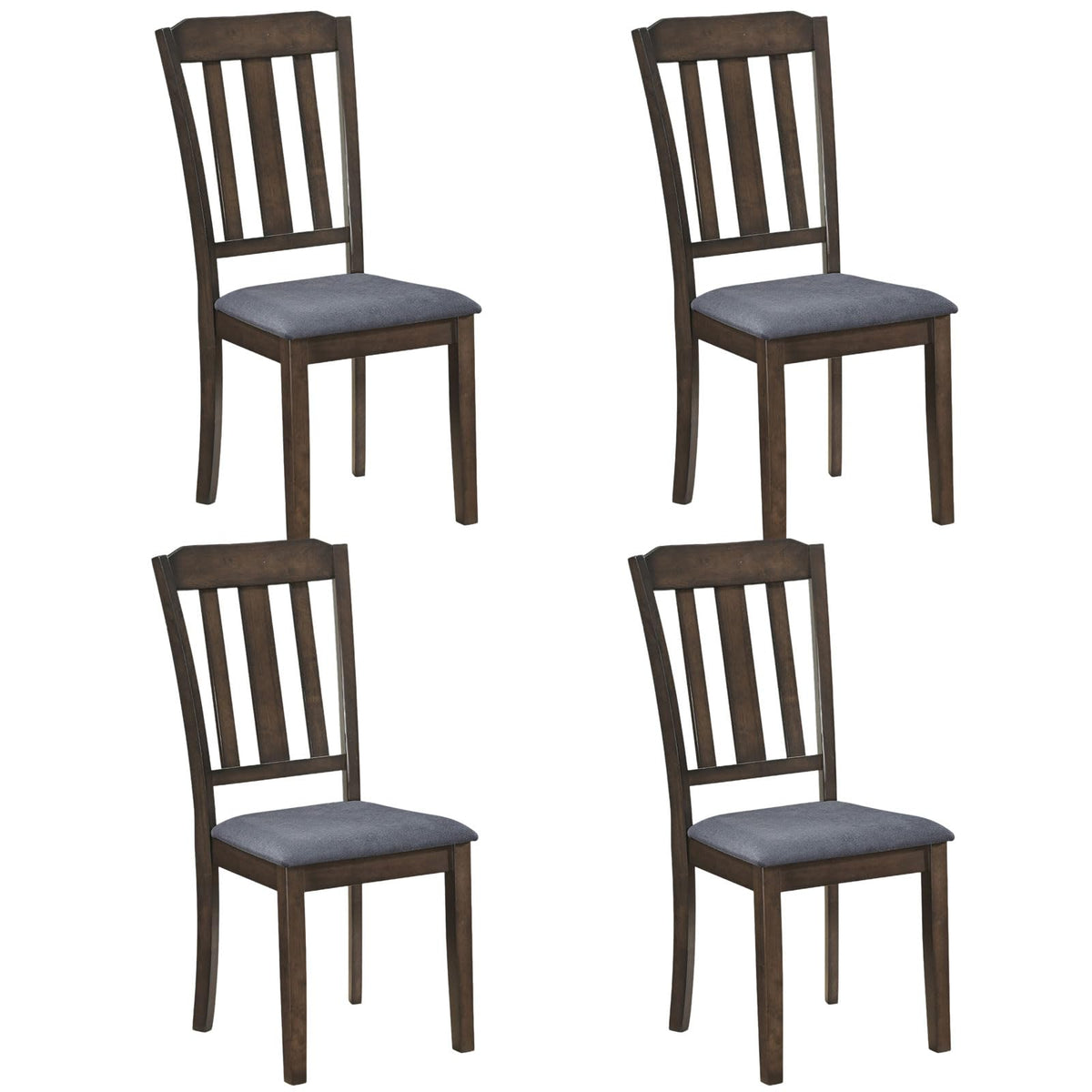 Goflame Rubber Wood Dining Room Chairs with Comfortable Backrest & Padded Seat
