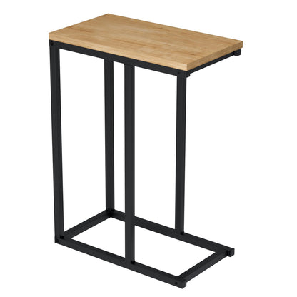 Goflame Small Sofa Couch Side Table That Slide Under with Metal Frame & Spacious Tabletop