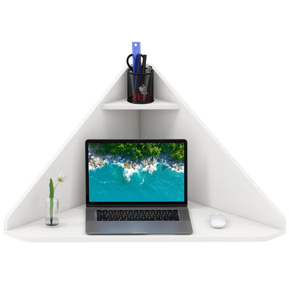 Goflame Wall Mounted Computer Desk with Storage Shelf