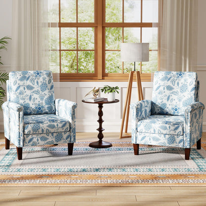 Goflame Upholstered Accent Chair with Floral Pattern