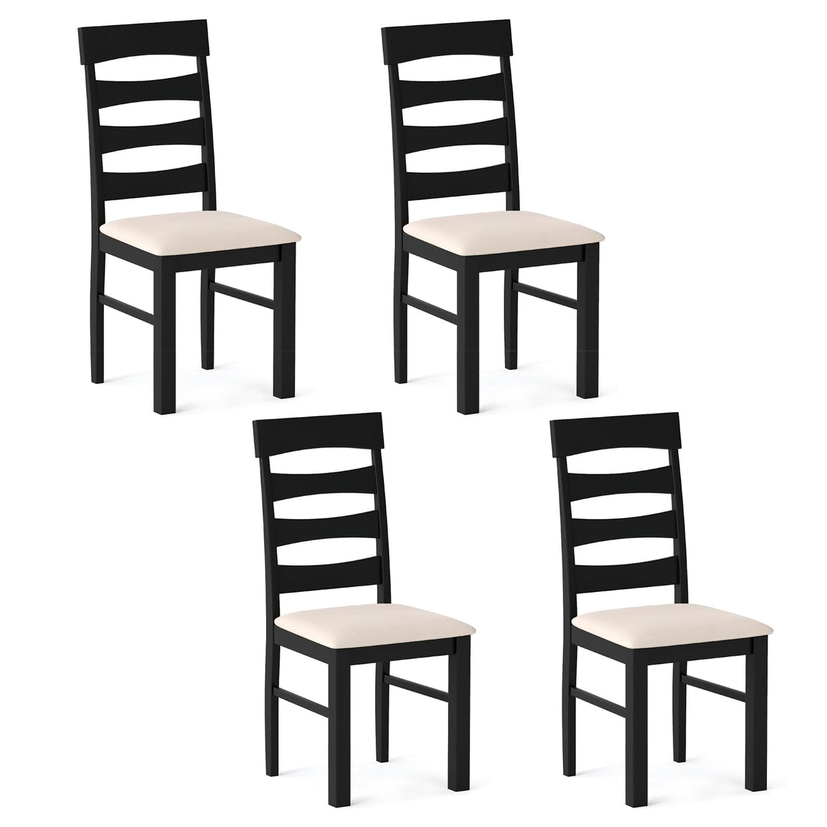 Goflame Dining Chairs Set of 2/4 with Padded Seat & Rubber Wood Frame