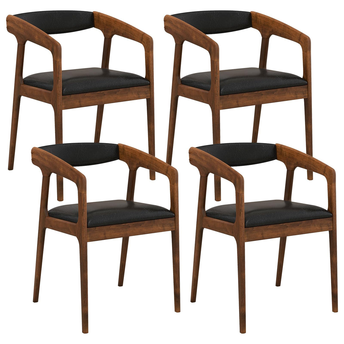 Goflame Modern Accent Chair - PU Leather Upholstered Armchairs w/Cozy Backrest & Padded Seat Cushion