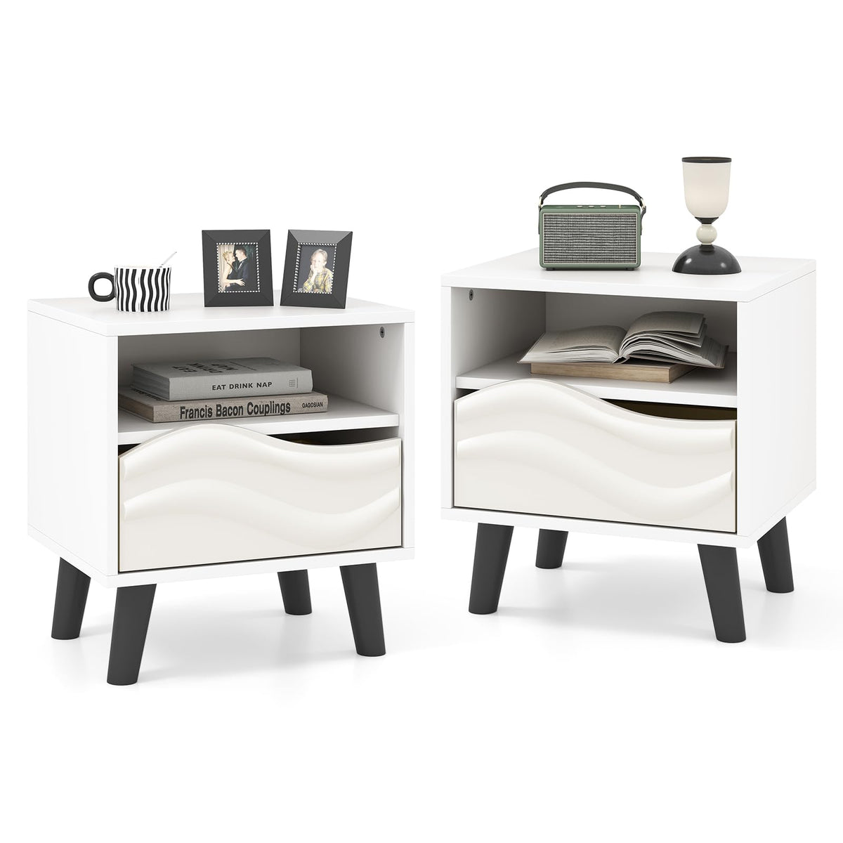 Goflame Mid Century Modern Nightstand