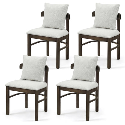 Goflame Wood Dining Chairs Set of 2/4 w/Removable Pillow