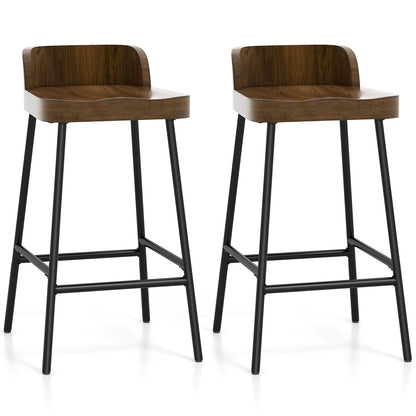 Goflame 24.5'' Bar Stool, Counter Height Bar Stools with Low Back & Footrest