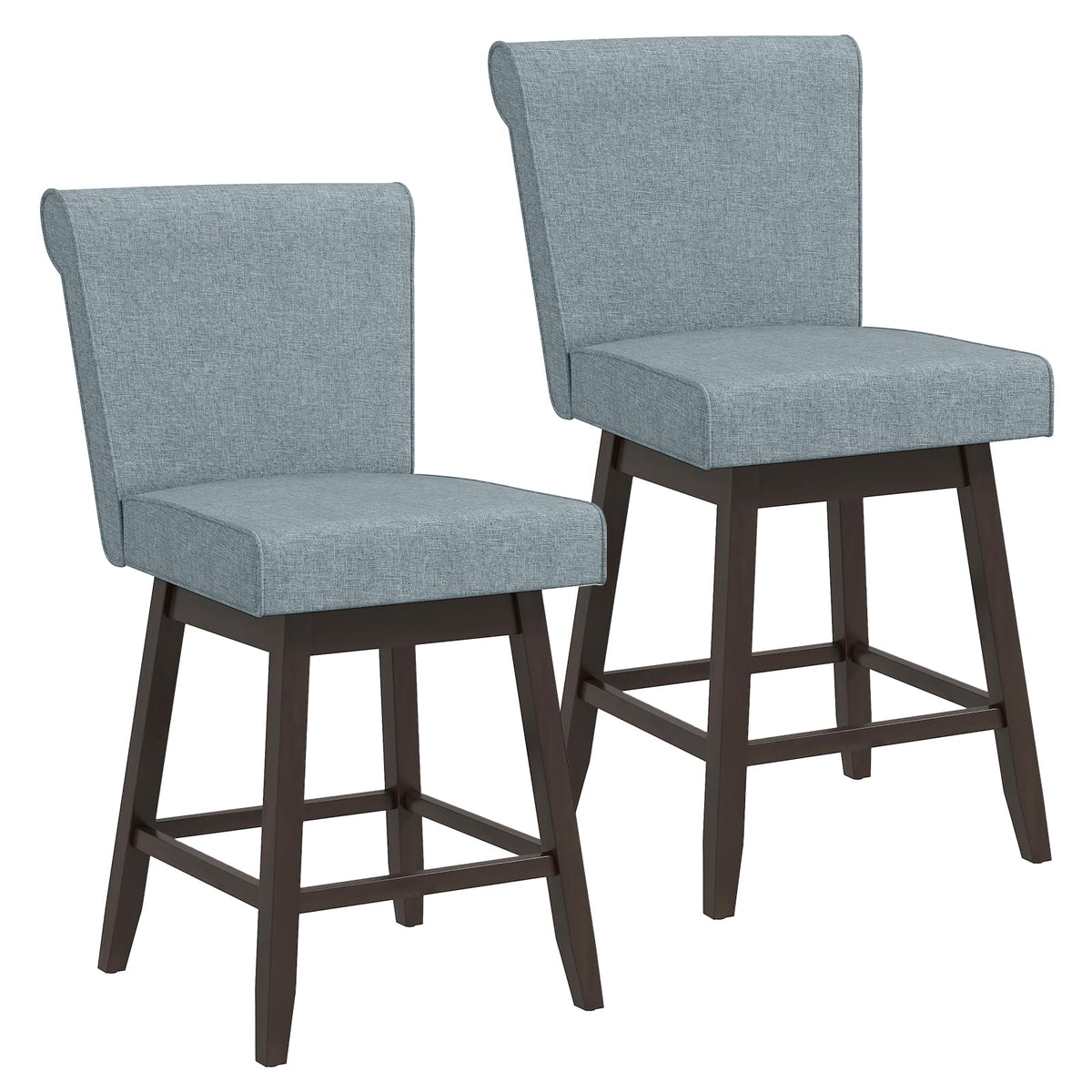 Goflame Modern Upholstered Bar Stools Set