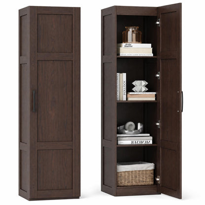 Goflame Narrow Farmhouse Freestanding Bathroom Cabinet with 4 Shelves