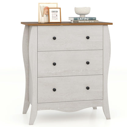 Goflame Storage Cabinet with Foldable & Detachable Fabric Drawers, Anti-Tipping Kit, 26.5” x 15” x 30” Farmhouse Floor Cabinet