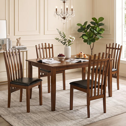 Goflame Wood Dining Chairs Set w/ Rubber Wood Frame