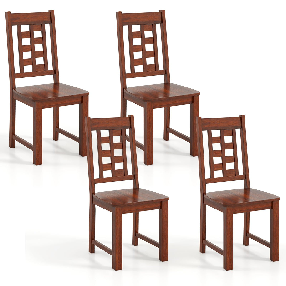 Goflame Kitchen Chair with Solid Rubber Wood Frame