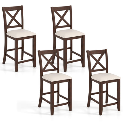 Goflame Farmhouse Counter Height Bar Stools with Footrest (2/4)
