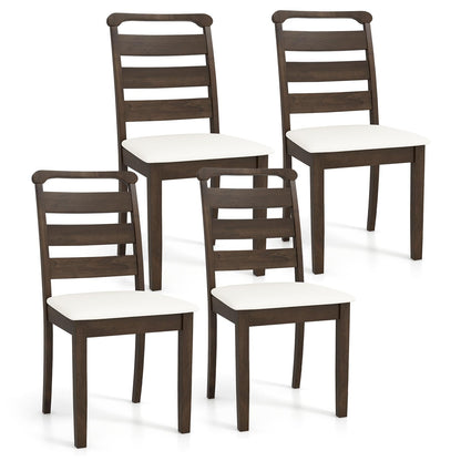 Goflame Wooden Dining Chairs Set of 2/4, Upholstered Kitchen Chairs w/Rubber Wood Frame, Padded Seat