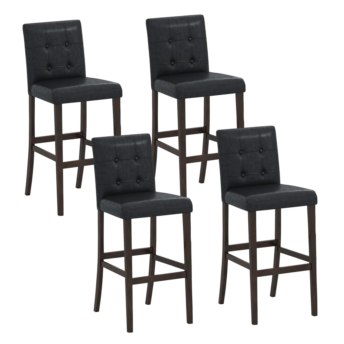 Goflame Bar Stools Set of 2/4 with Button Tufted Back