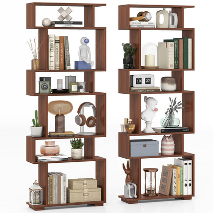 Goflame S Shaped Bookcase with 2 Anti Tipping Kits