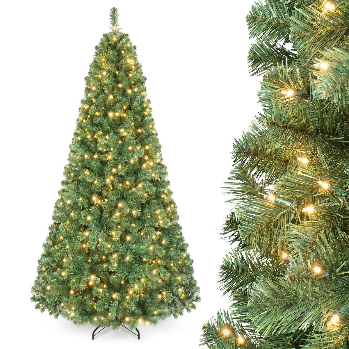 GOLFAME 6/7/8FT Pre-Lit Artificial Christmas Tree