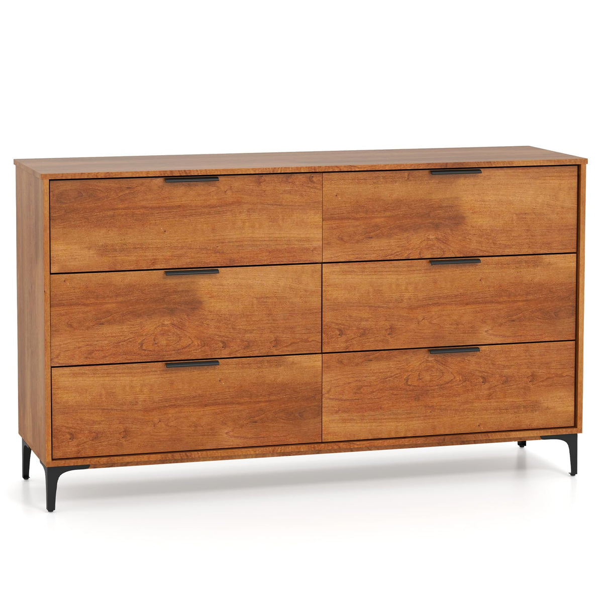 Goflame Wooden Storage Cabinet with Anti-Tip Kit & Sturdy Metal Legs