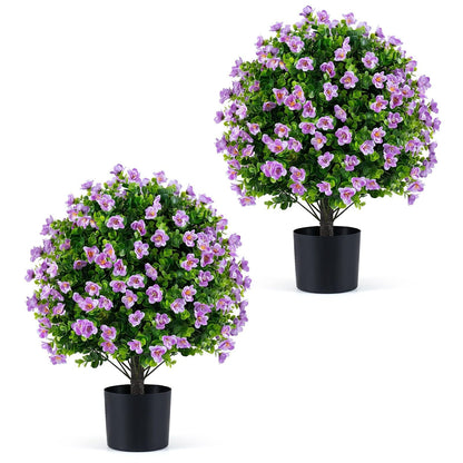 GOFLAME Artificial Boxwood Topiary Ball Tree Set of 2  for Indoor Outdoor Home Porch Garden