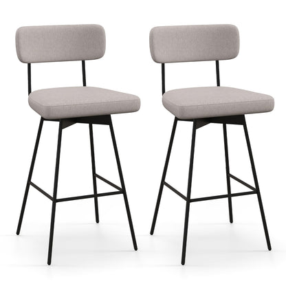 Goflame Swivel Bar Stools, Upholstered Bar Height Bar Chairs w/Padded Seat & Backrest