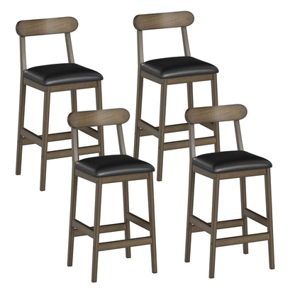 Goflame Farmhouse Bar Stools Set of 2/4 with Rubber Wood Legs for Kitchen