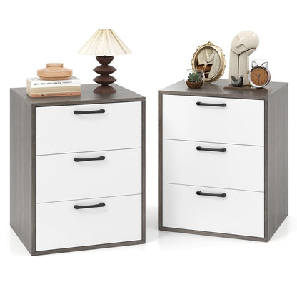 Goflame Nightstand with 3 Drawers for Bedroom Hallway