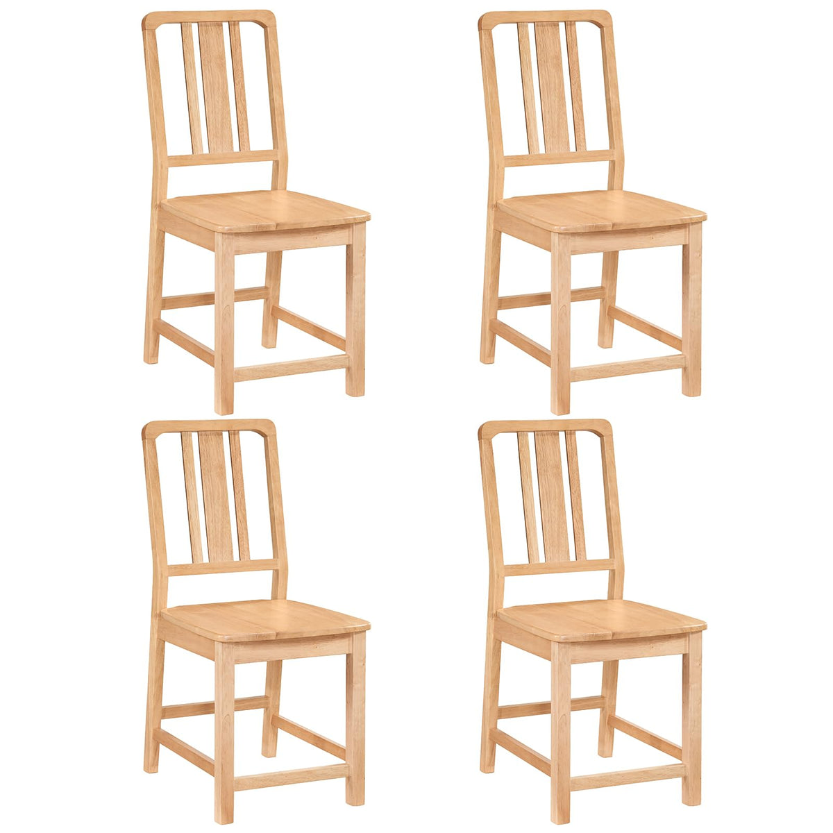 Goflame Rubber Wood Kitchen Chairs with Hollowed Backrest