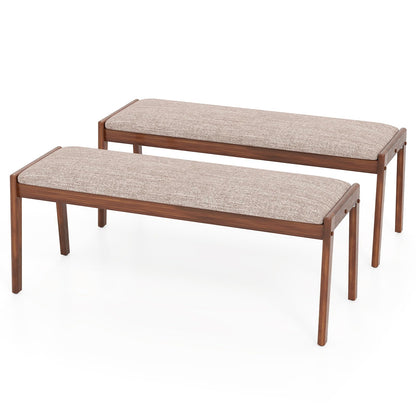 Goflame 45" Upholstered Entryway Bench with Rubber Wood Legs and Fabric Padded Seat