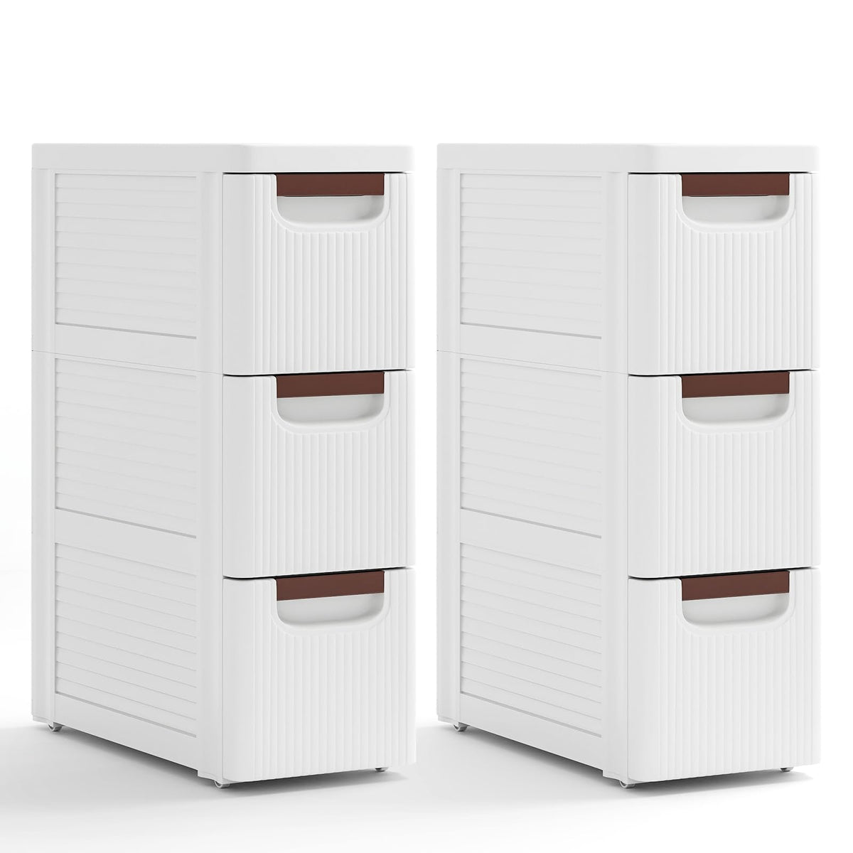 Goflame Storage Cart, Narrow Plastic Dresser, Rolling Organizer Cart for Office Classroom Bedroom