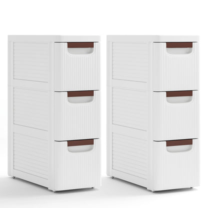 Goflame Storage Cart, Narrow Plastic Dresser, Rolling Organizer Cart for Office Classroom Bedroom