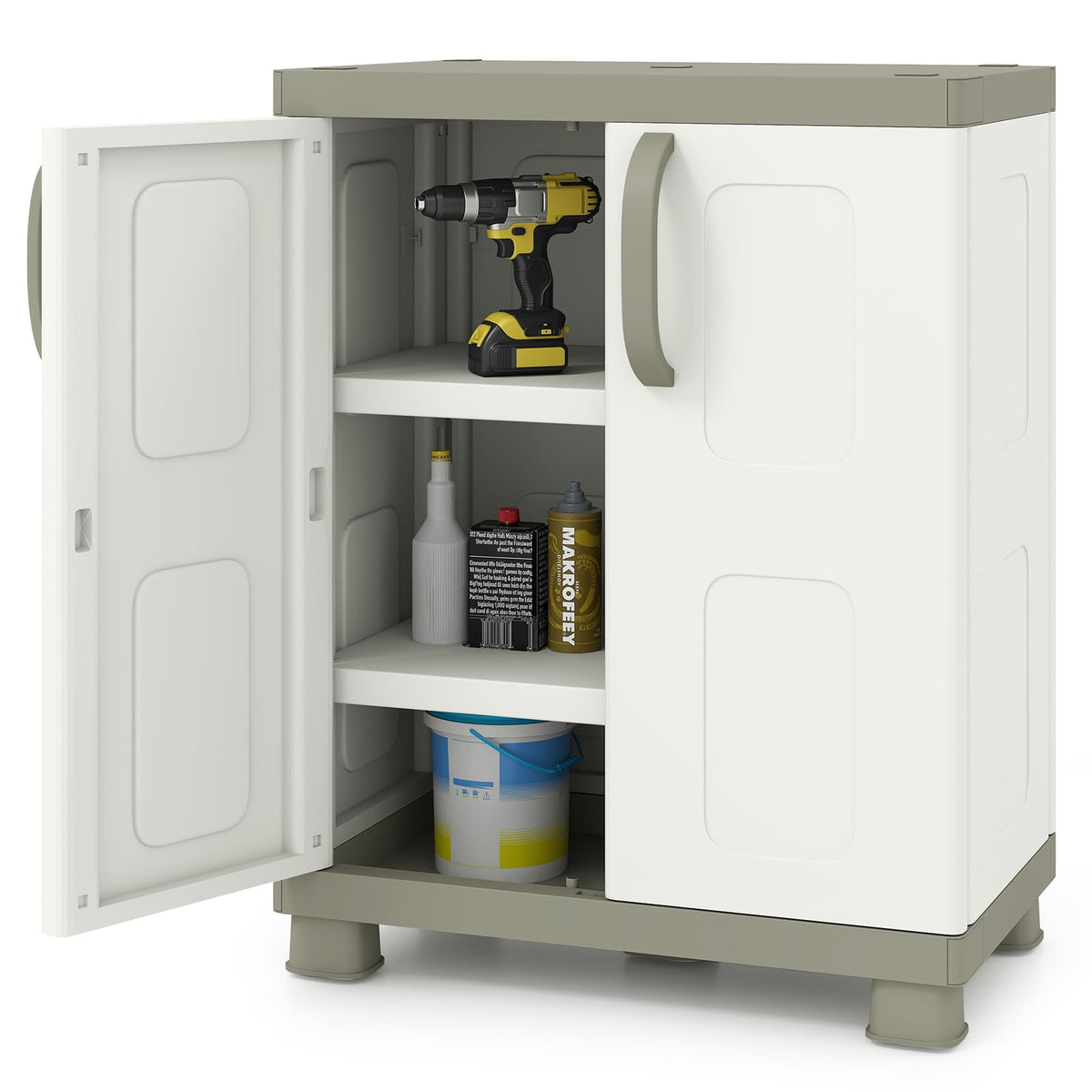 Goflame Storage Cabinet with 2 Doors and Adjustable Shelves