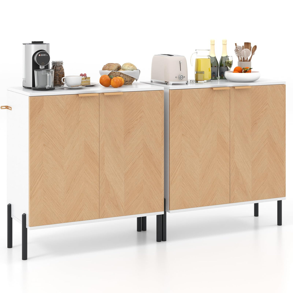 Goflame Buffet Cabinet with Storage, 2-Door Kitchen Sideboard with Storage Cabinet
